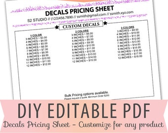 Vinyl Decals Order Form Sheet Letter Size Forms Sales Sheet | Etsy