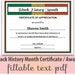 Black History Month Certificate of Appreciation Editable PDF Letter ...