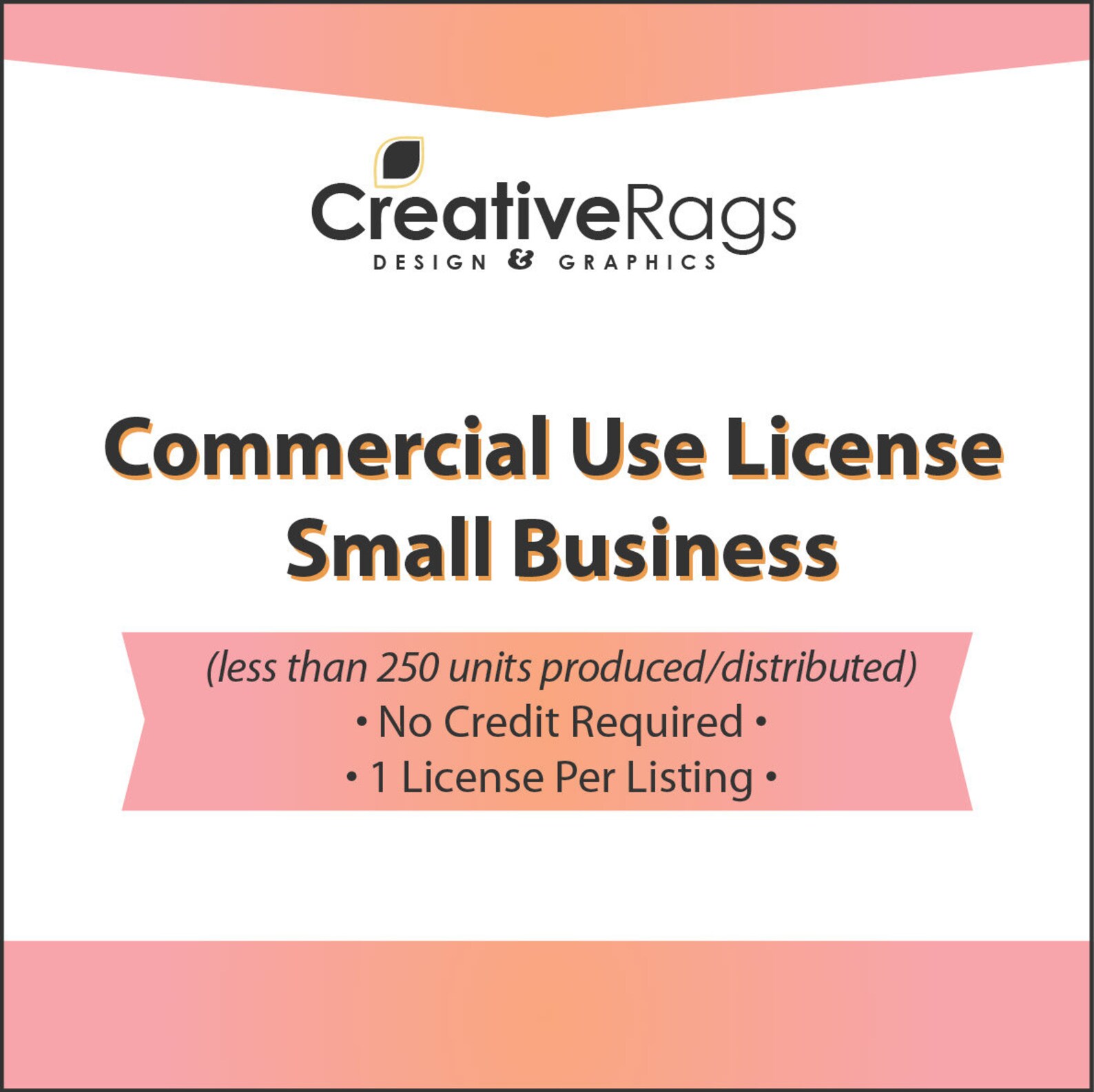 COMMERCIAL LICENSE Small Business Use Single License Etsy