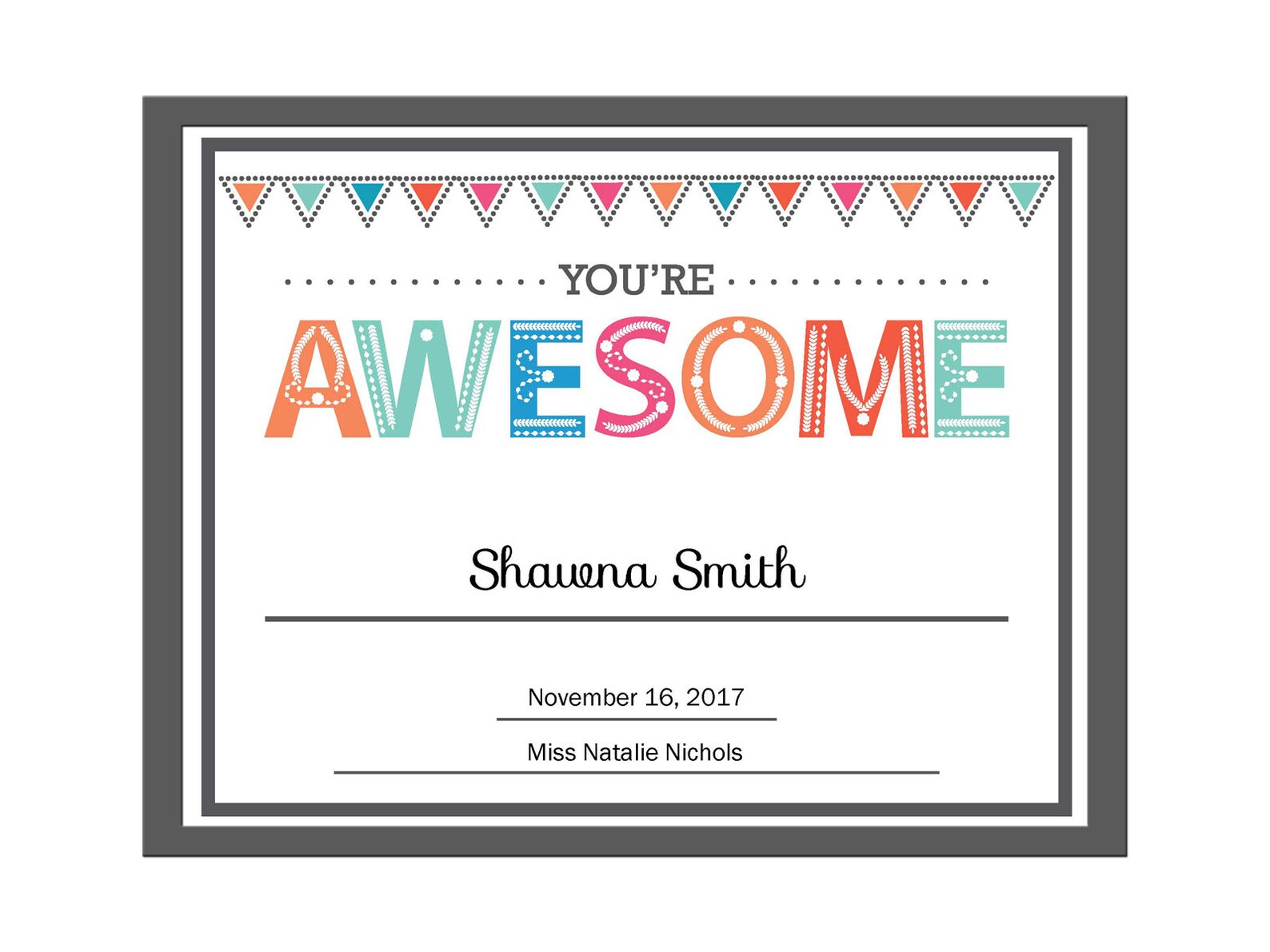 Editable PDF Kids Children Teacher Classroom Certificate Award Etsy