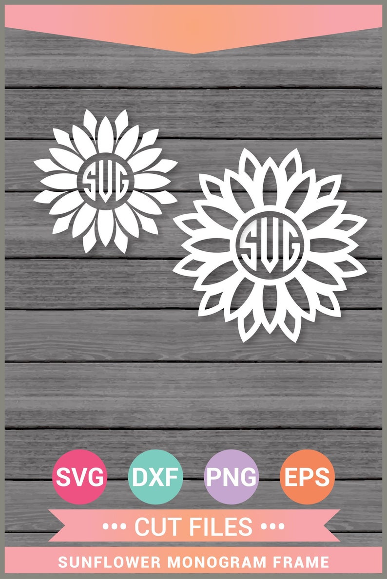 Free Free 308 Silhouette Sunflower Monogram Frame Svg Sunflower Svg SVG PNG EPS DXF File