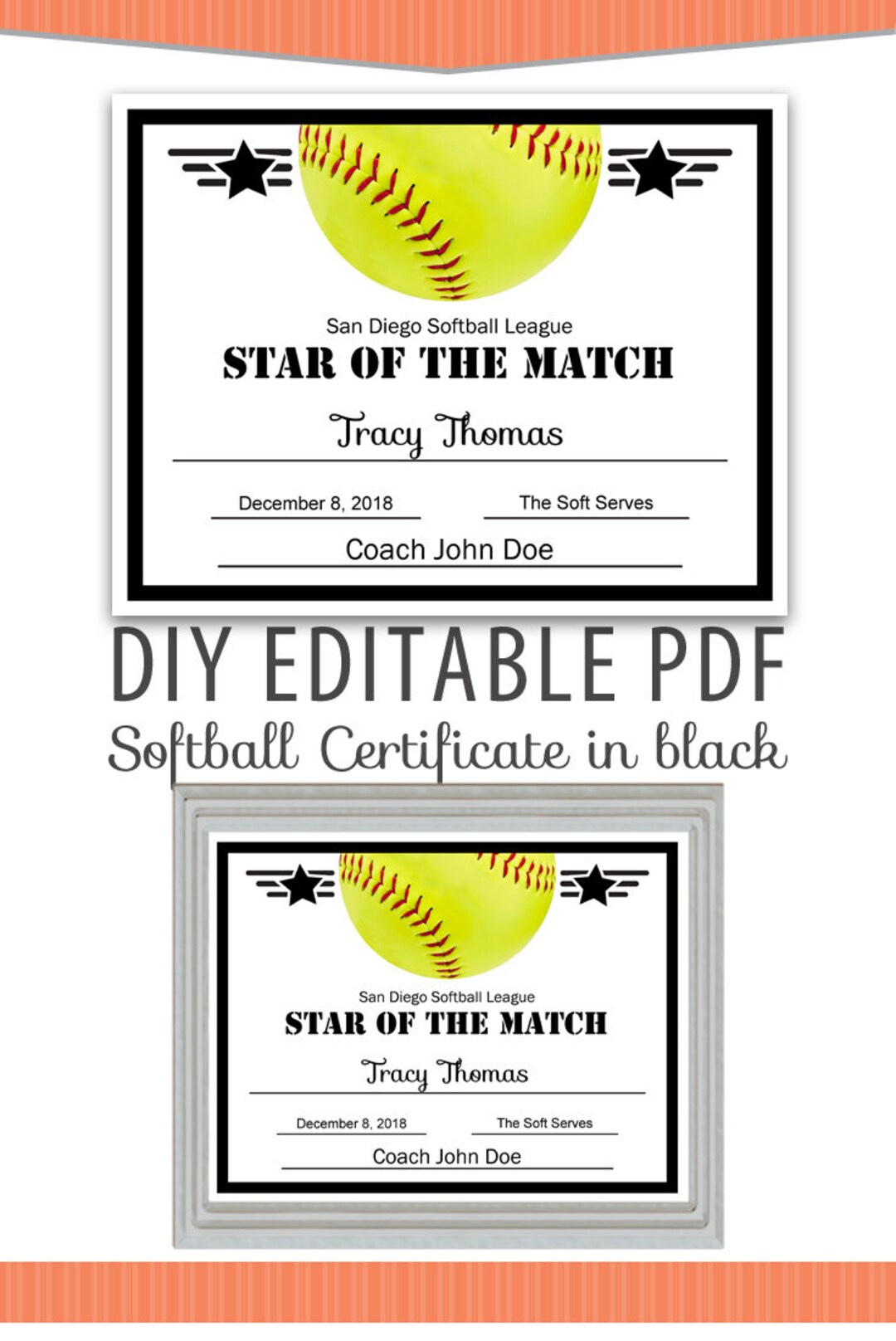 Free Softball Certificate Templates Free Softball Certificate Templates