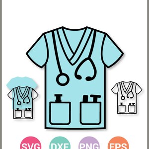 Scrubs für Krankenschwester svg, Doctor Vet SVG, Scrubs, Cricut Cut Files, Silhouette, Sofort-Download, SVG, Png, Eps, Dxf, Cf-161