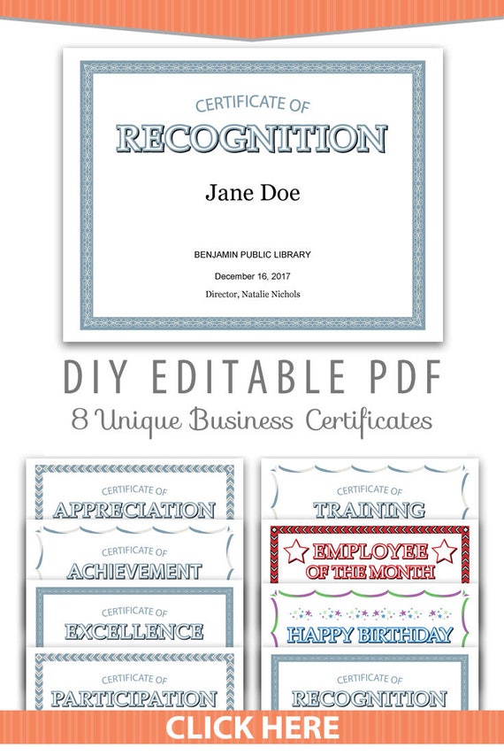 8 unique business office certificates editable pdf team etsy diy certificates