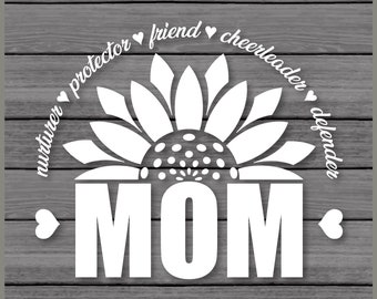 Muttertag SVG, Sunflower Mom Quote svg, Mama svg, Mama svg, Cricut Design Space, Silhouette, Sofort Download, Svg, Png, Eps, Dxf CF-191-mom