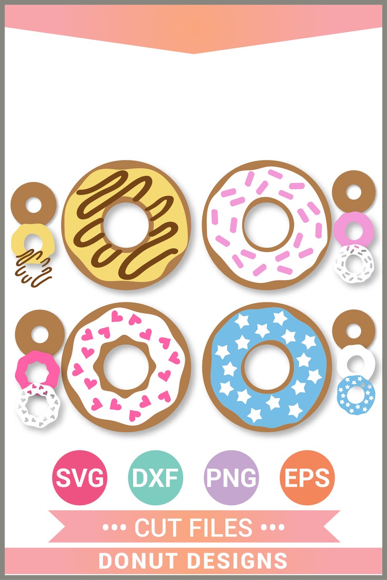 Download Donut svg Layered Designs Sprinkles Icing SVG Cut Files | Etsy