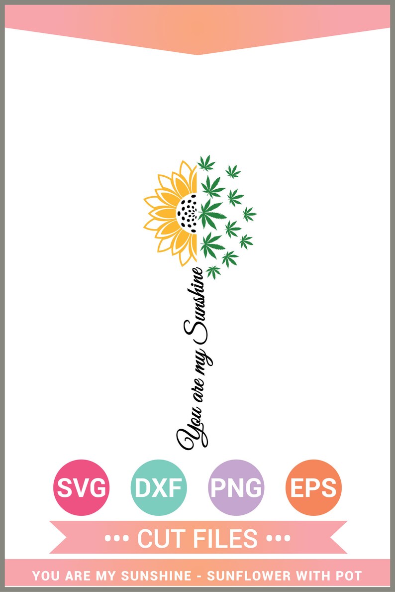 Download Sunflower SVG You are my sunshine with pot leaves svg | Etsy