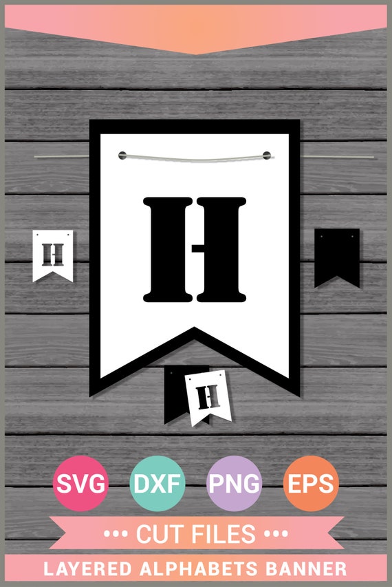 Download Layered A Z Alphabet Pennant Banners Flag Letter Svg Cut Etsy