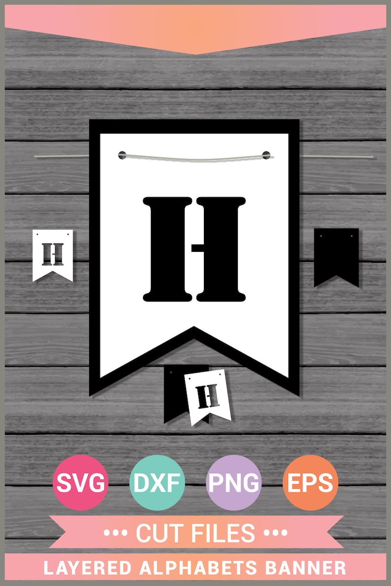 Download Layered A-Z Alphabet Pennant Banners Flag Letter SVG Cut ...