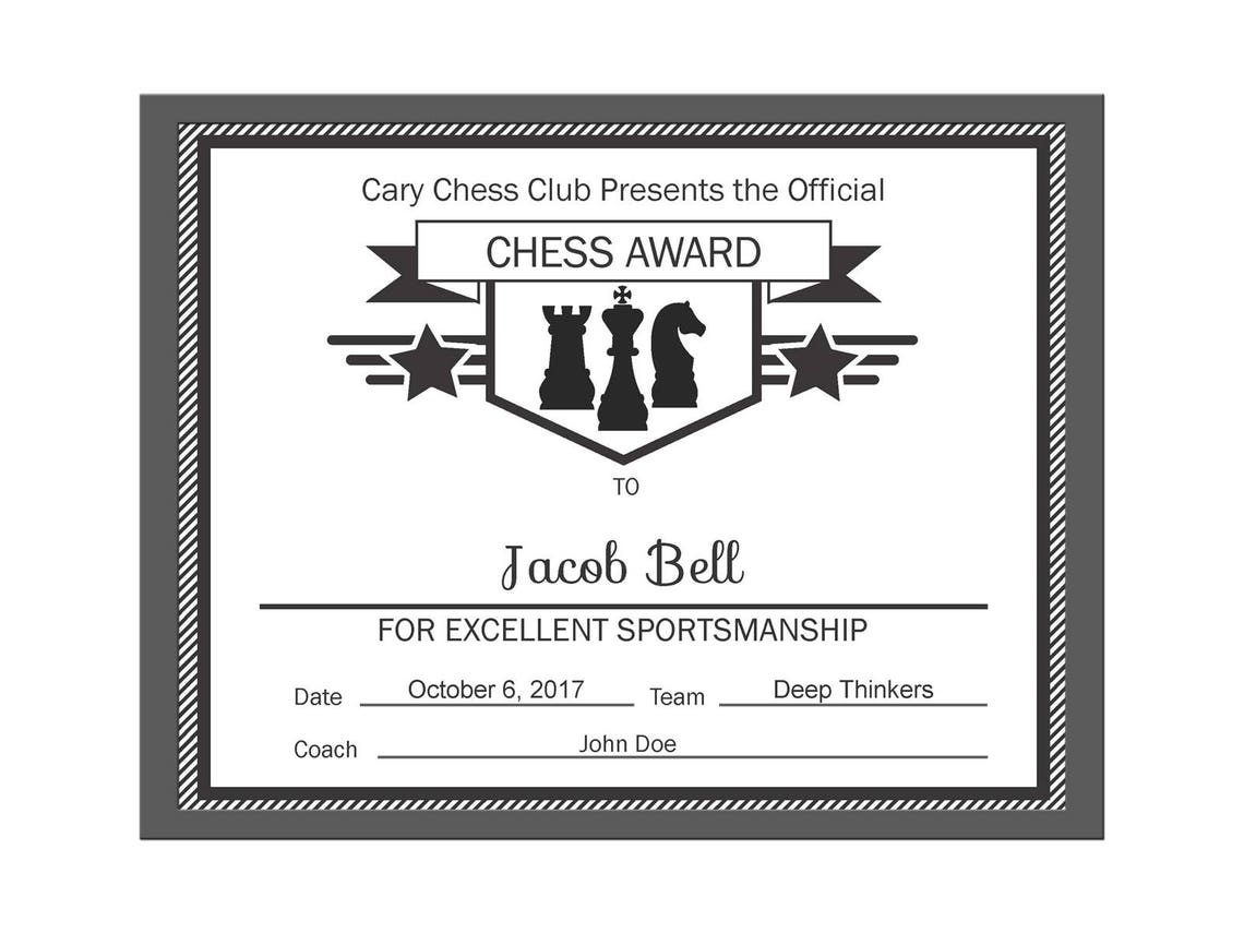 Chess Certificate Template
