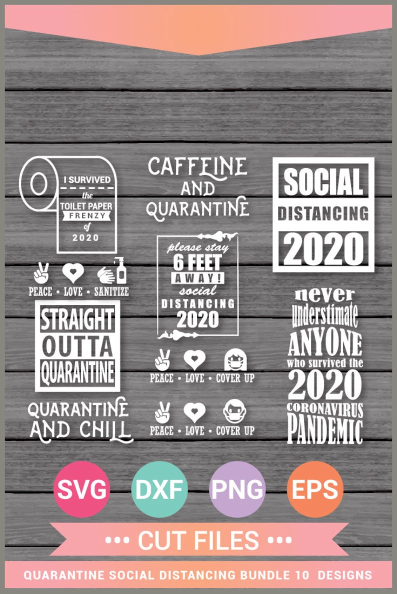 Download Quarantine svg bundle Straight Outta Quarantine Social | Etsy