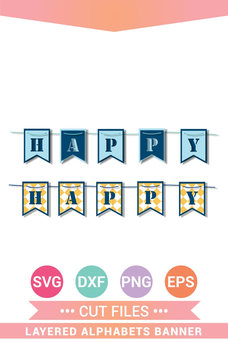 Download Layered A-Z Alphabet Pennant Banners Flag Letter SVG Cut ...