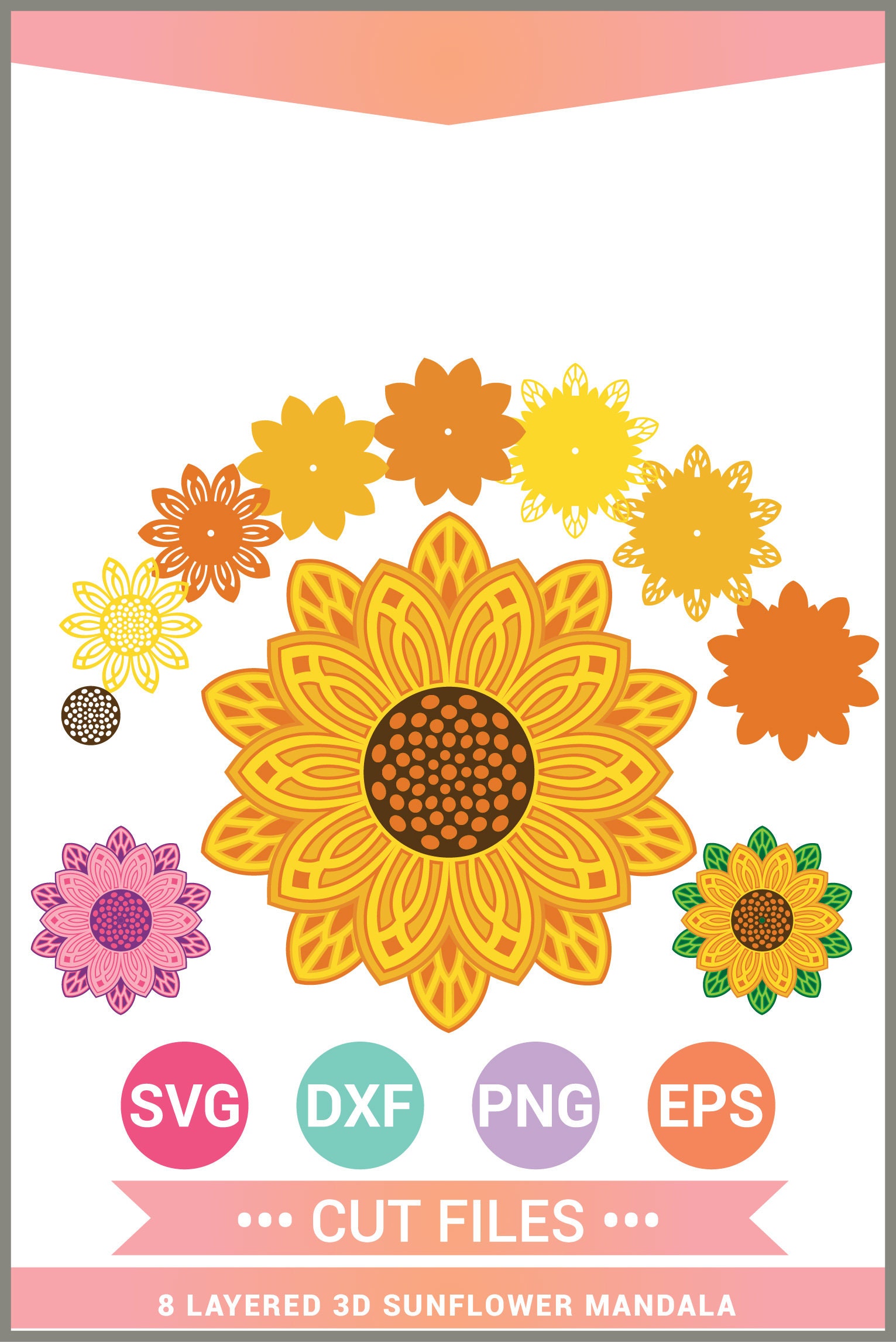 Free Free 276 Sunflower Layered Mandala Svg SVG PNG EPS DXF File