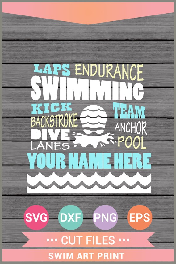 Download Swim Word Art Sport Team Cut Files Cricut Design Space Etsy SVG, PNG, EPS, DXF File