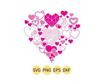 Heart of Hearts SVG, Valentine's svg, love svg, Cut Files, Cricut Design Space, Silhouette, Instant Download,Svg, Png, Eps, Dxf CF-377