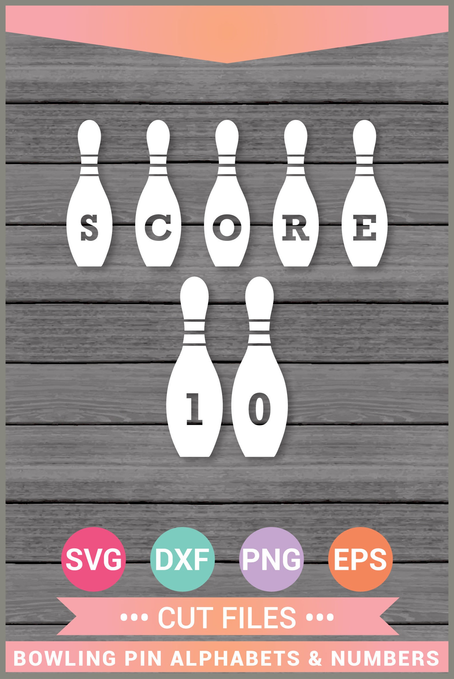 Bowling Pin Alphabet Monogram Letters Numbers SVG Cut Files Etsy