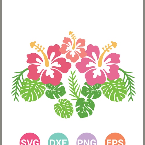 Hibiscus Svg Tropical Flower Hawaiian Flower SVG Cut Files - Etsy