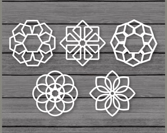 Geometric designs Stencil Laser Cutting cnc kit, SVG Cut Files, Cricut Design Space, Silhouette,Instant Download,Svg, Png, Eps, Dxf - CF-047