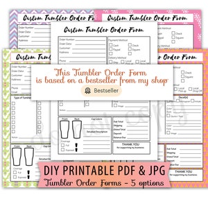 Formularios de pedido de vasos imprimibles en formato PDF y JPG Calcomanías HydroDip Tamaño carta Vasos personalizados Plantilla de descarga instantánea BOP-034-patterns