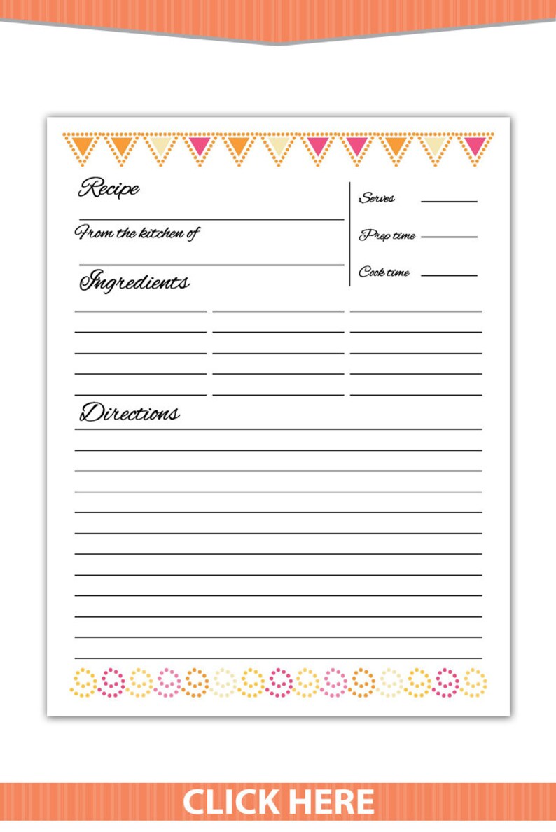 free editable recipe template pdf free editable recipe template pdf