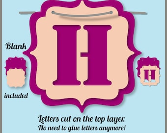 Alphabet Pennant Banner SVG Cut Files: Layered Scallop Design (Digital Download)