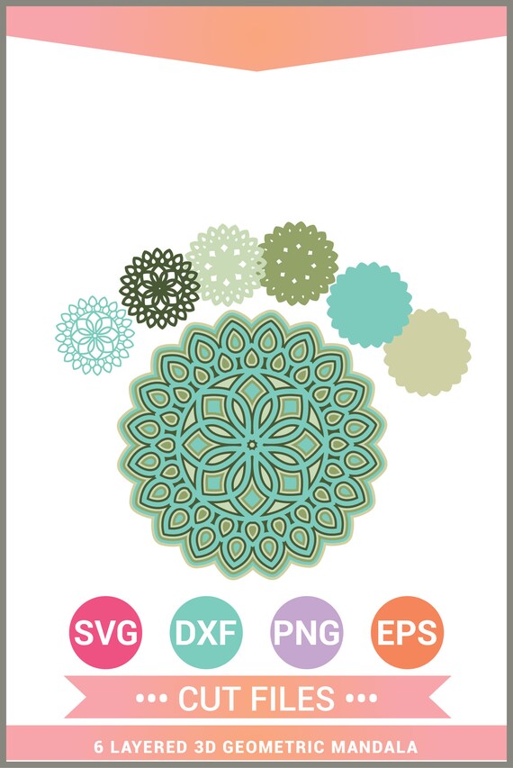 Download 3d Geometric Mandala Svg Layered Mandala Svg 6 Layers Cricut Etsy