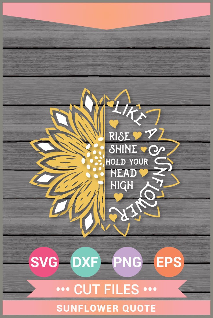 Download Sunflower Svg Quote Svg Half Sunflower Vinyl Cricut Cut Etsy