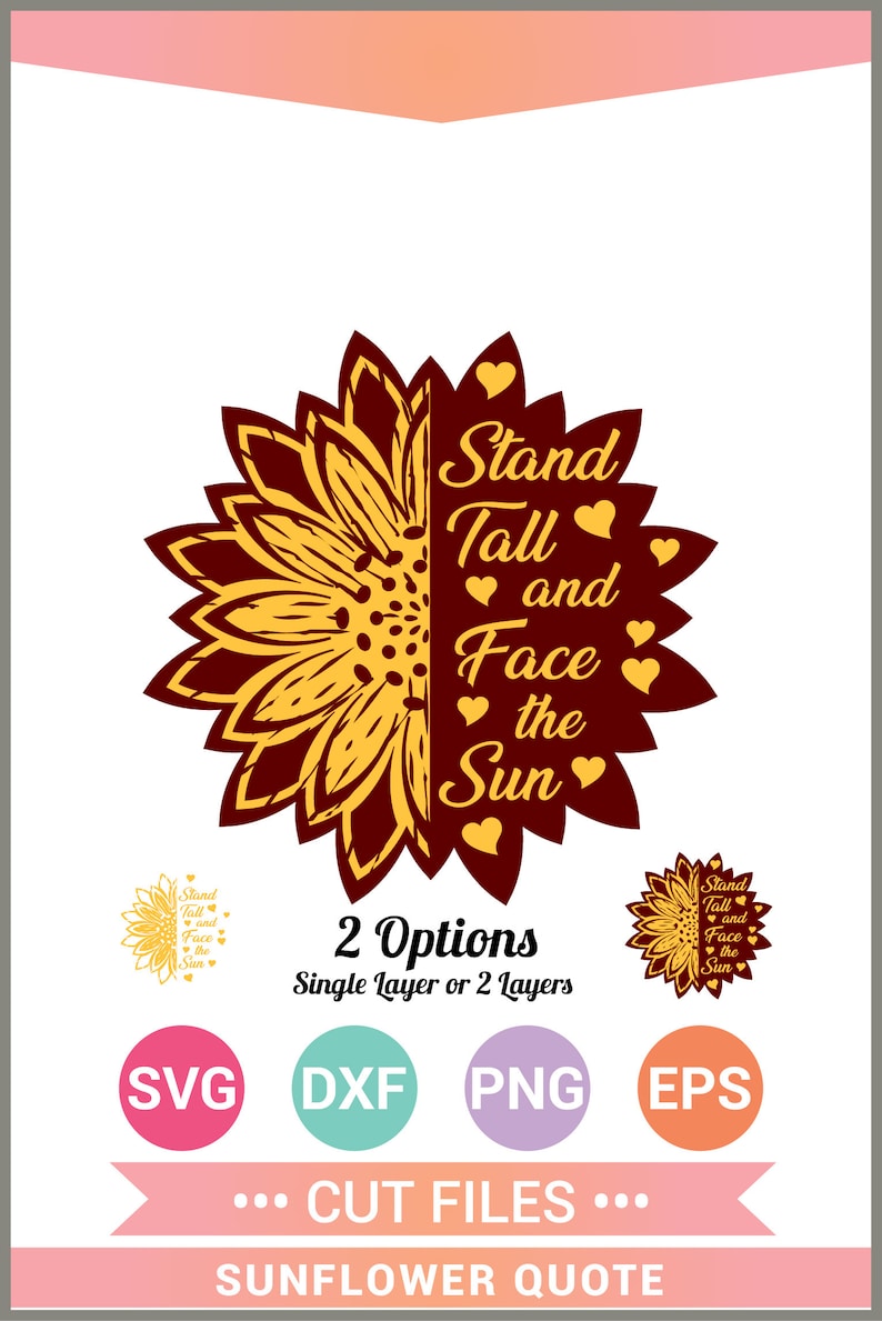 Download Sunflower Quote SVG Stand Tall and Face the sun svg Cricut ...