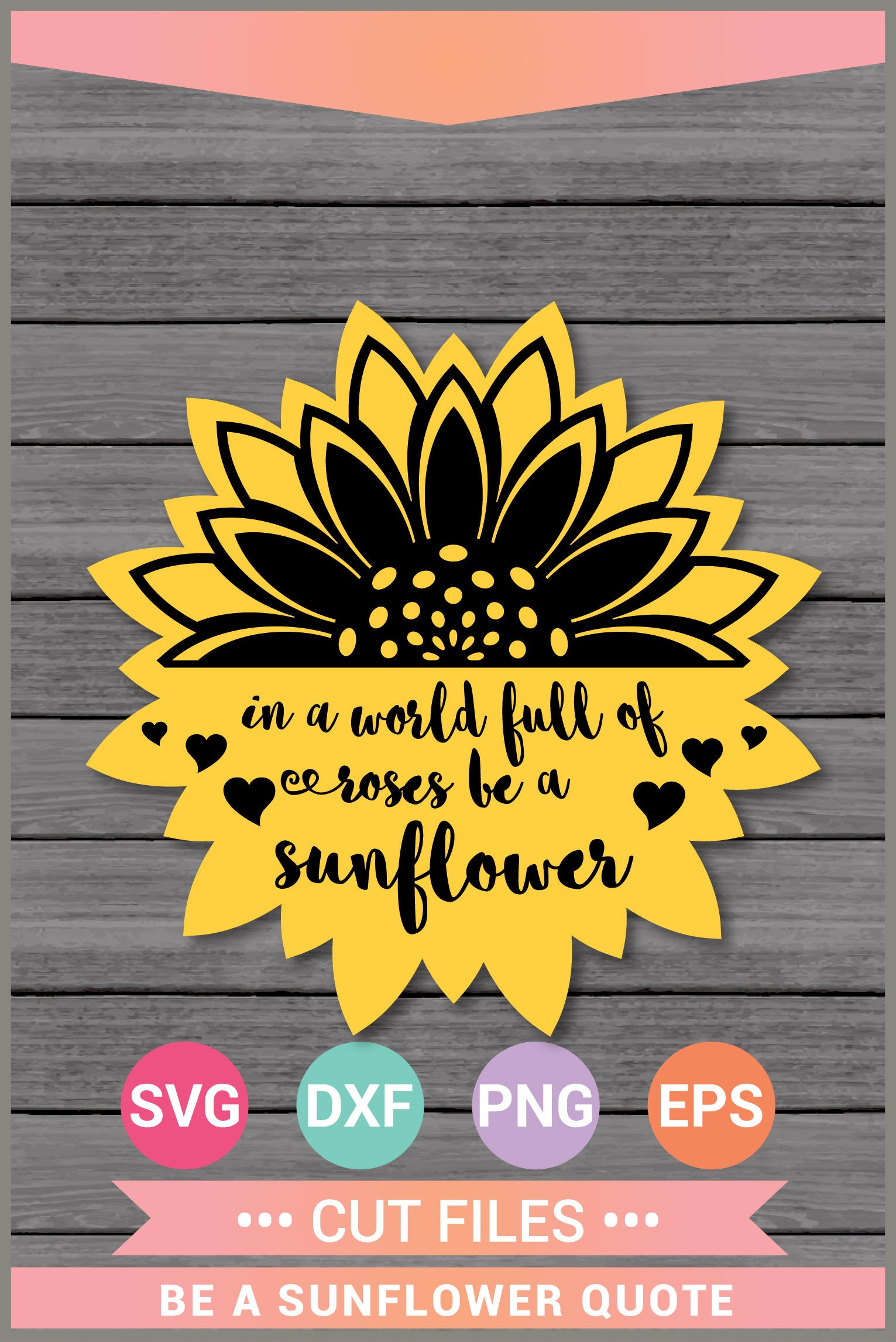Free Free 123 Vinyl Half Sunflower Svg SVG PNG EPS DXF File