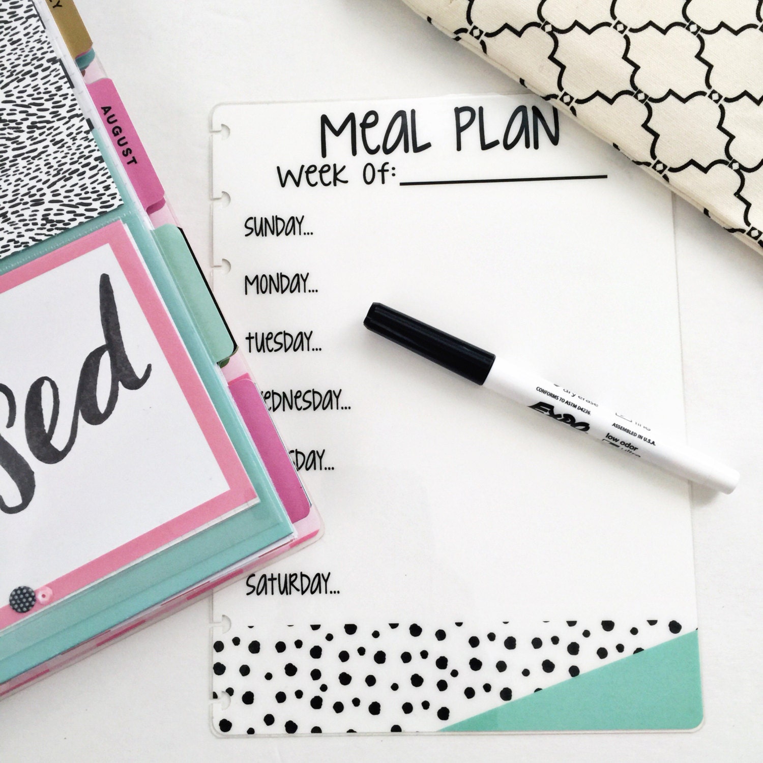 CLASSIC Happy Planner Meal Planner Dry Erase Planner Insert Etsy