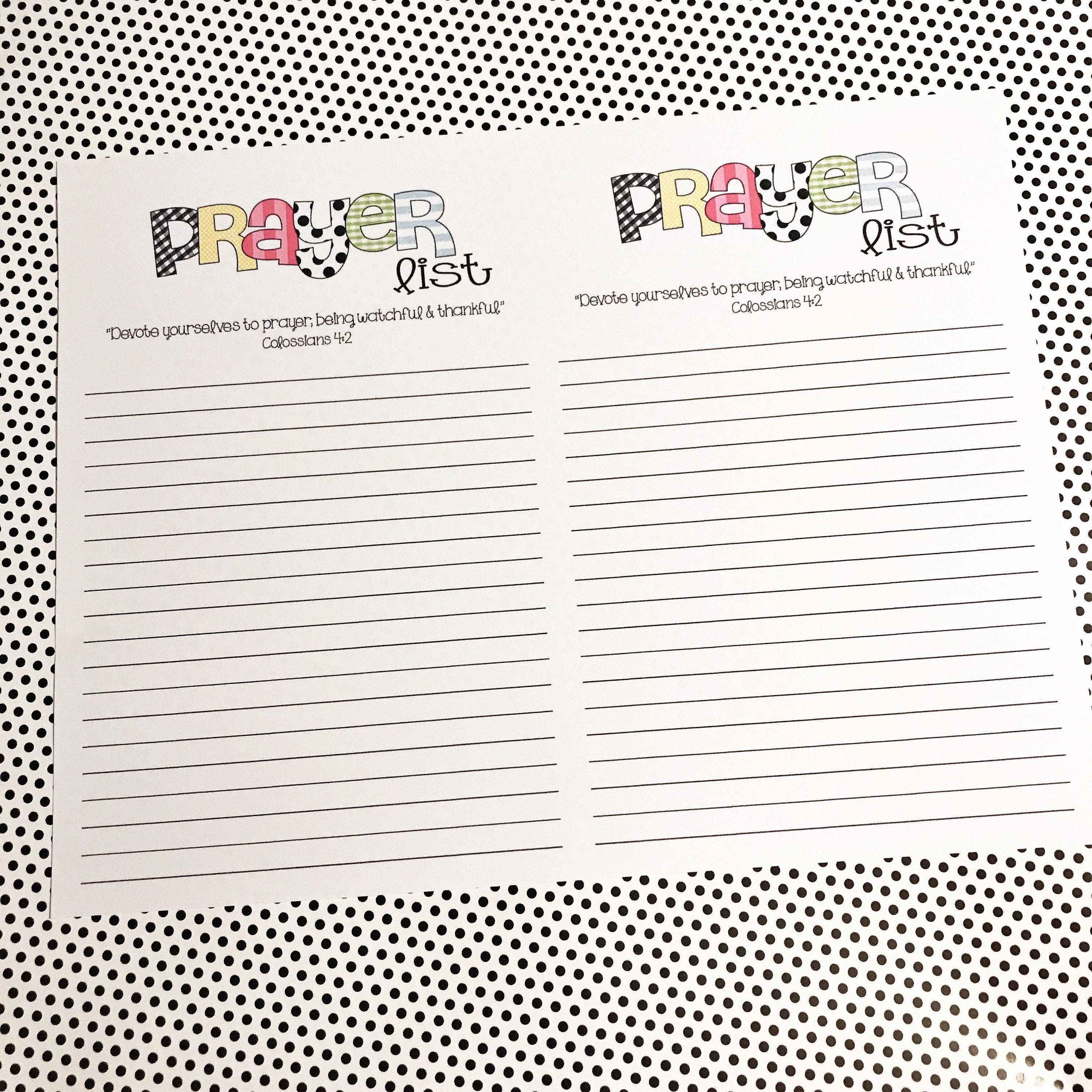 PRINTABLE Prayer List Digital Planner Insert Bible | Etsy