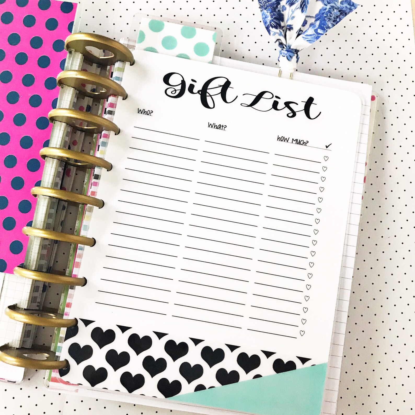 Happy Planner Gift List Planner Insert Mini Classic Big Happy Etsy