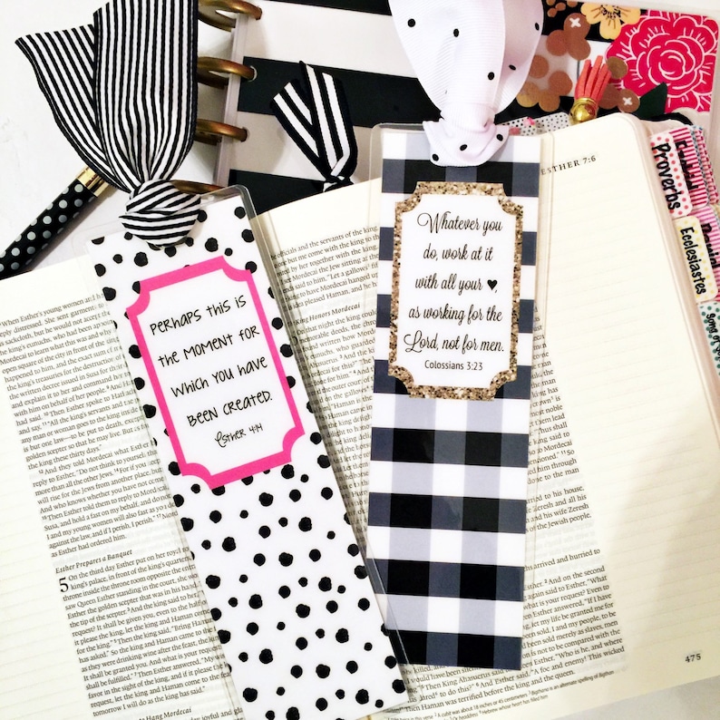 Bible Verse Bookmark for Girls Ribbon Bookmark Bible Etsy