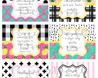Tarjetas de las Escrituras con descarga instantánea, tarjetas imprimibles de diario bíblico con temática de verano, tarjetas de planificación, tarjetas de memoria de las Escrituras, versículos bíblicos.
