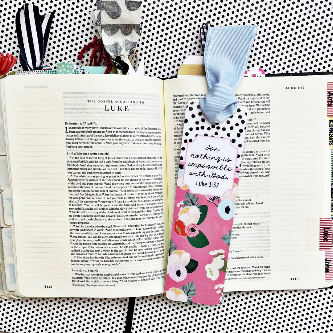 Bible Verse Bookmark Ribbon Bookmark Bible Journaling Bible Etsy