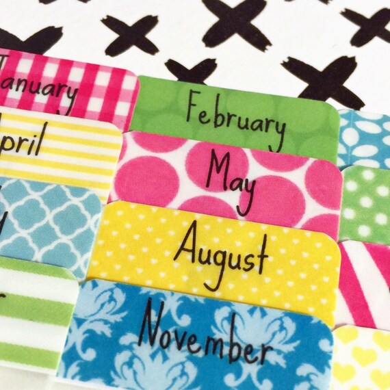 Calendar Tabs Monthly Tabs planner Tabs Tabs adhesive Etsy