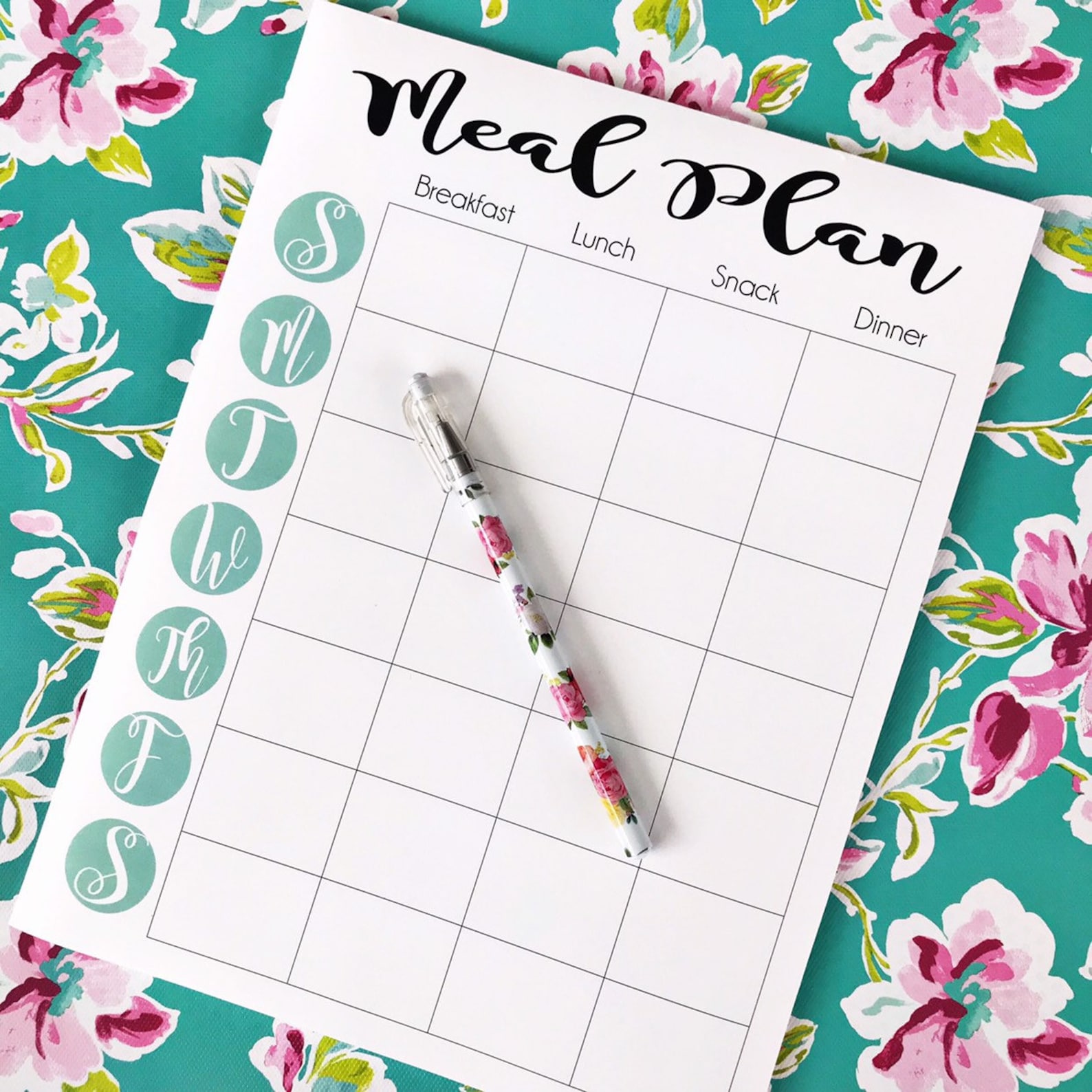 Meal plan note pad menu planner weekly menu meal planner Etsy