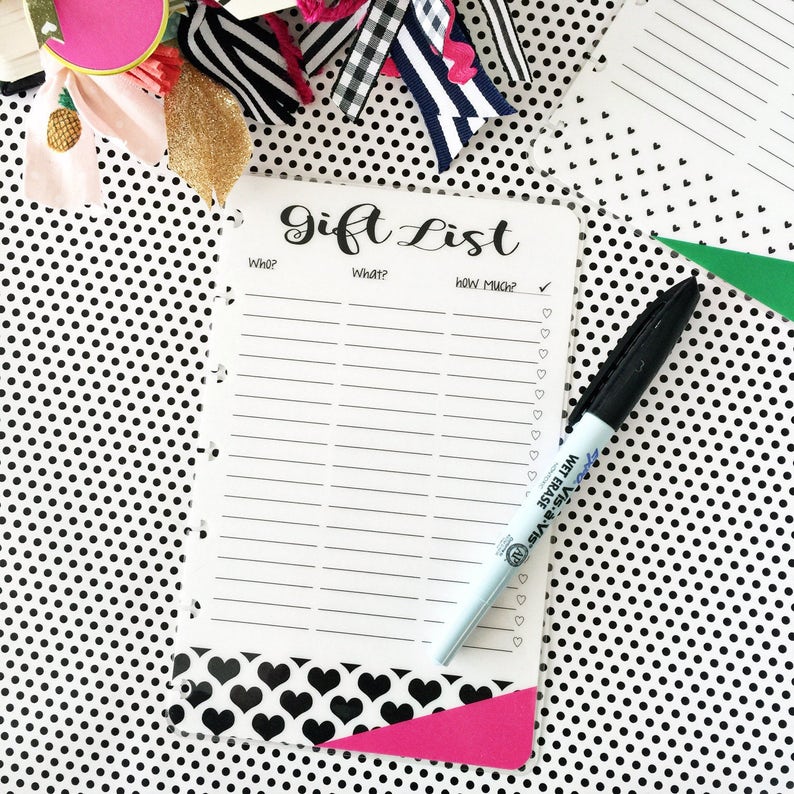 Happy Planner Gift List Planner Insert Mini Classic Big Happy Etsy
