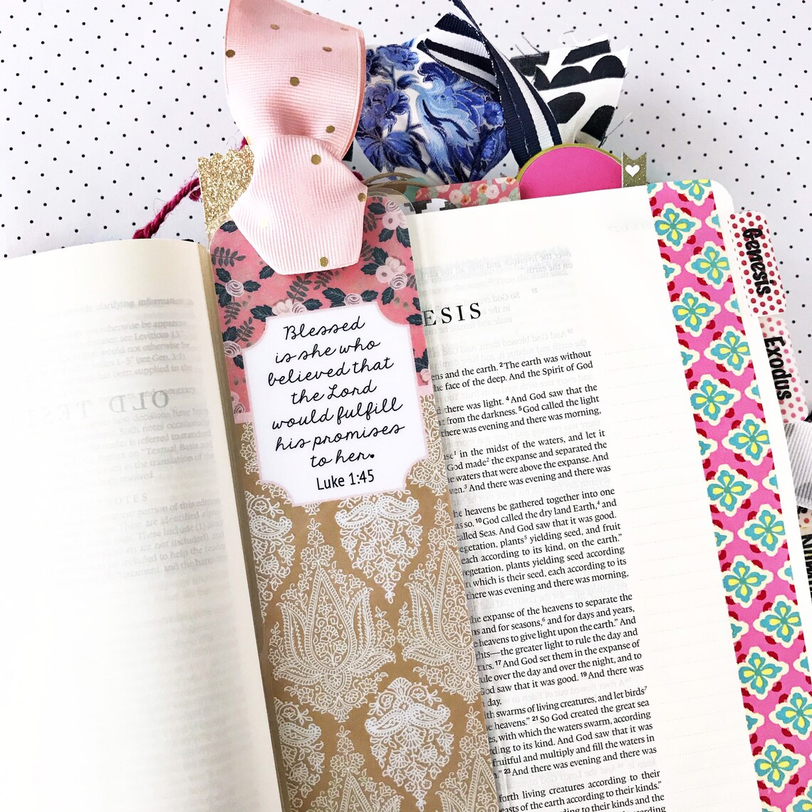 Bible Verse Bookmark Ribbon Bookmark Bible Journaling Bible Etsy
