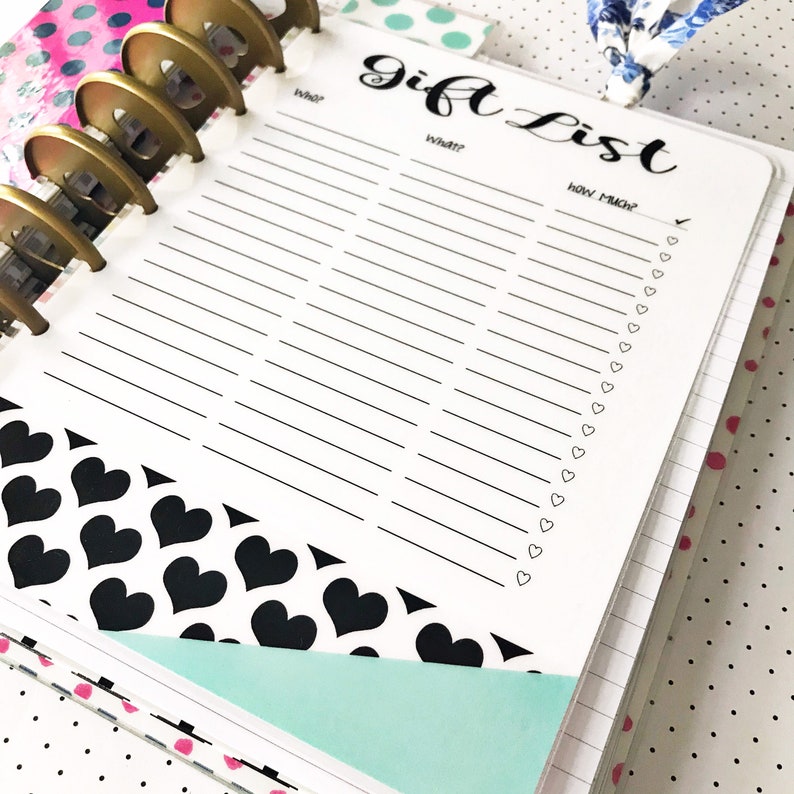 Happy Planner Gift List Planner Insert Mini Classic Big Happy Etsy