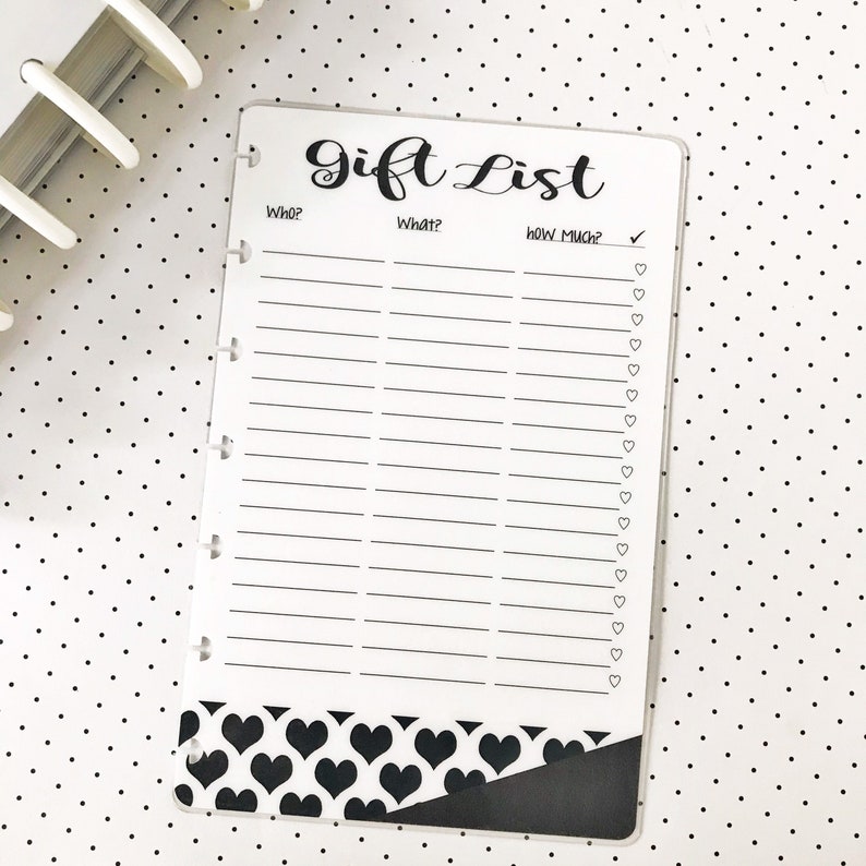 Happy Planner Gift List Planner Insert Mini Classic Big Happy Etsy