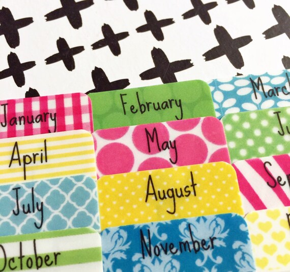 calendar tabs monthly tabs planner tabs tabs adhesive etsy