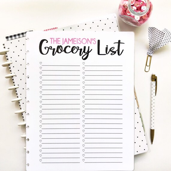 PRINTABLE Happy Planner Grocery List Insert DIGITAL | Etsy