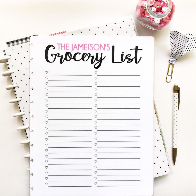 PRINTABLE Happy Planner Grocery List Insert DIGITAL | Etsy