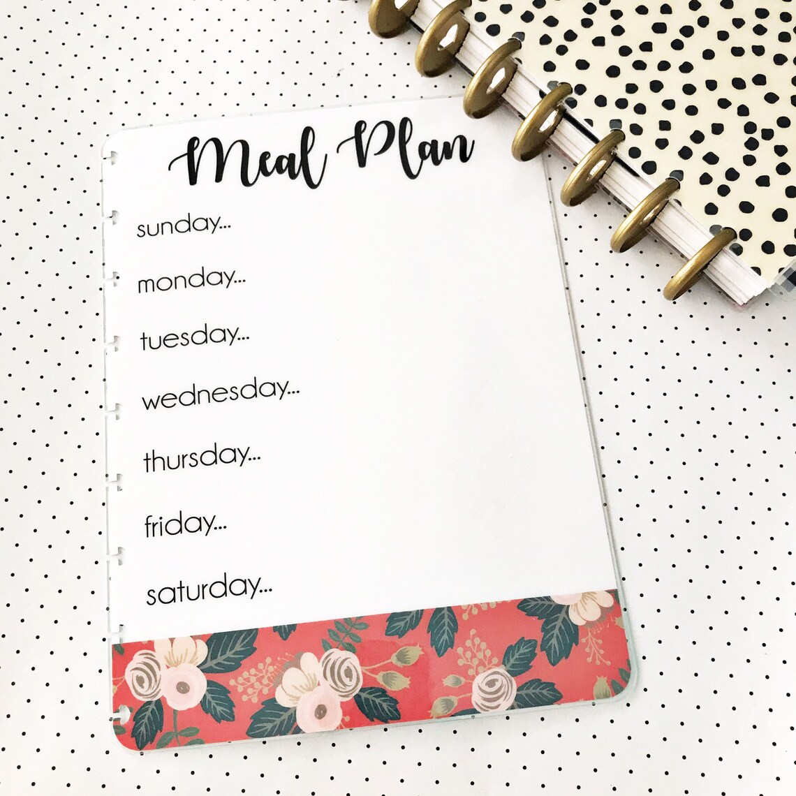 Happy Planner Meal Planner Dry Erase Planner Insert Wet Etsy