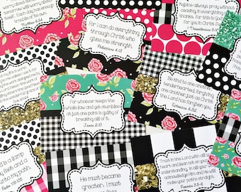 Scripture Cards, Bible Journaling Cards, Planner Cards, Scripture Memory Cards, Bible Verse Cards