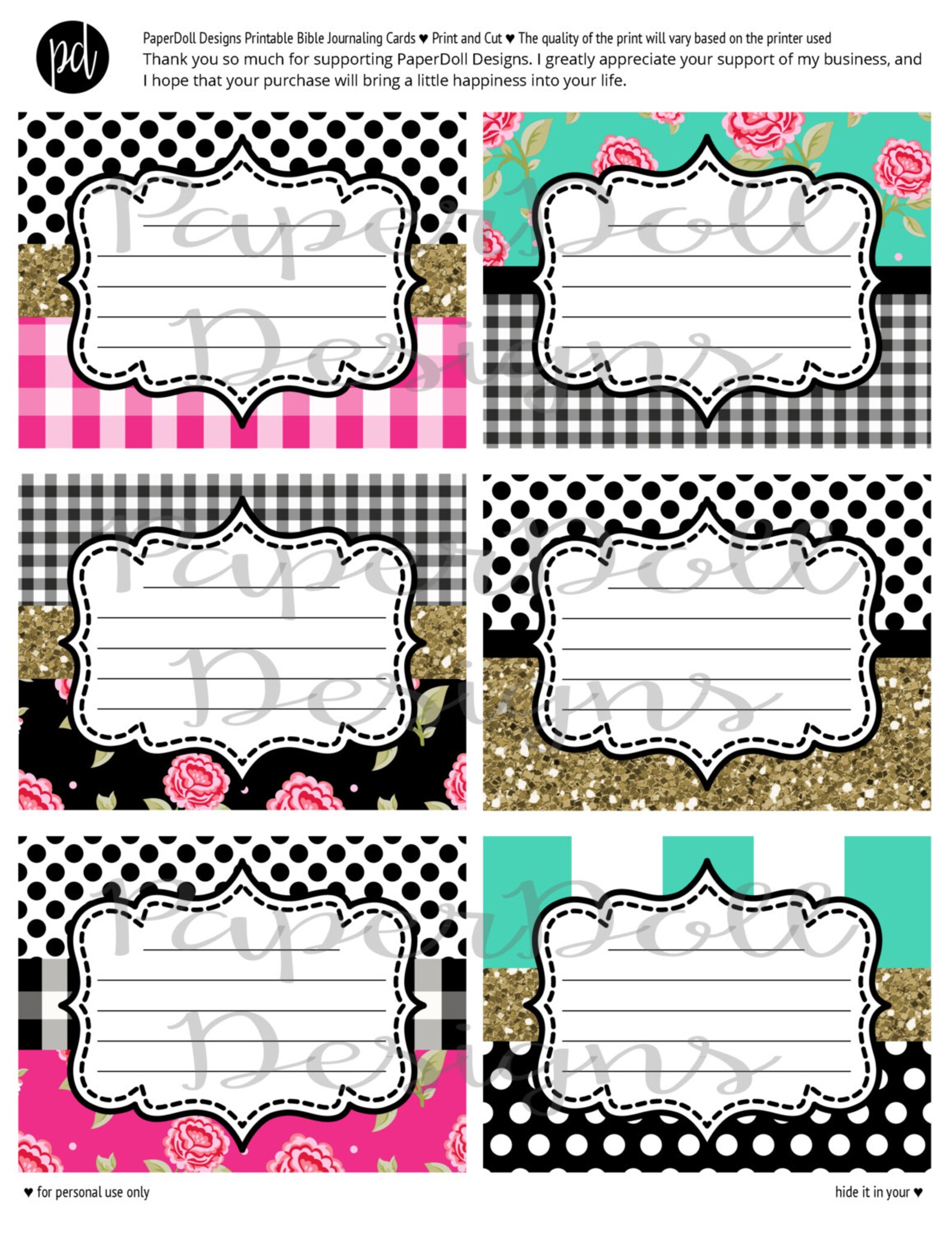 INSTANT DOWNLOAD PRINTABLE Bible Journaling Cards Sermon - Etsy