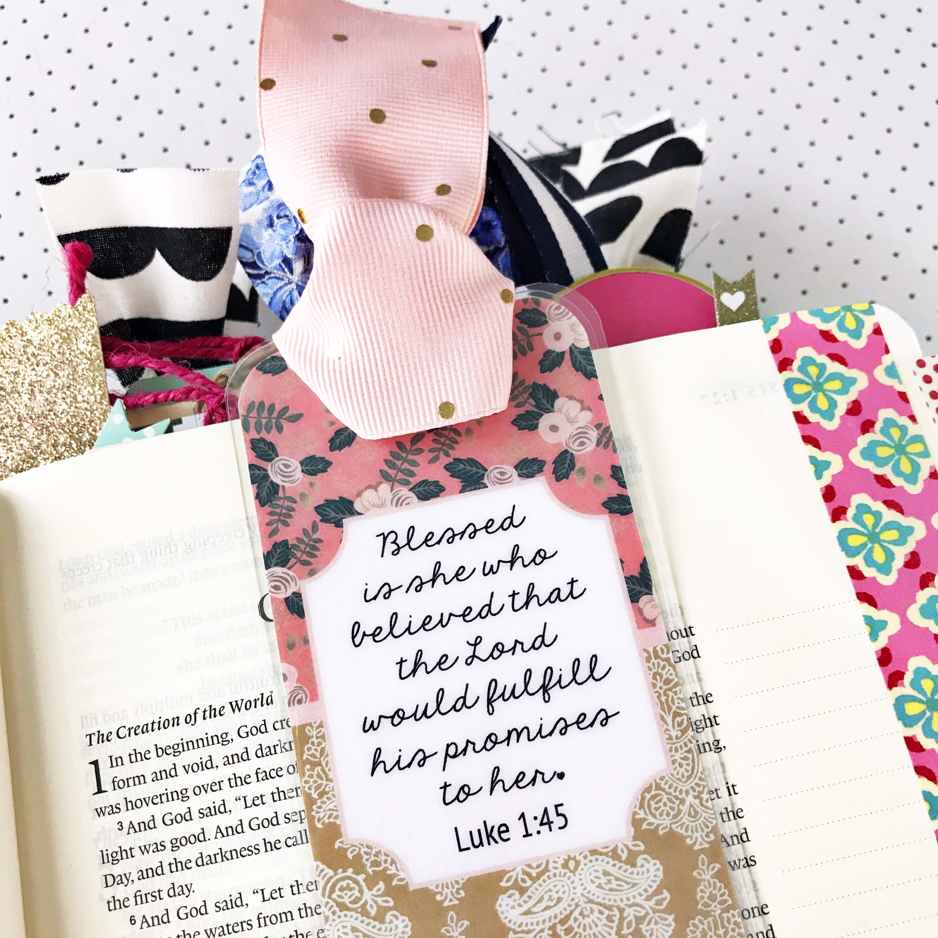 Bible Verse Bookmark Ribbon Bookmark Bible Journaling Bible Etsy