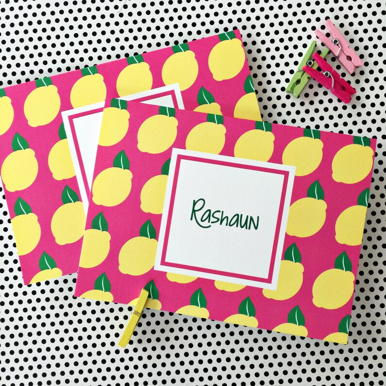 Lemon Note Cards lemon Stationery lemons Monogrammed Etsy