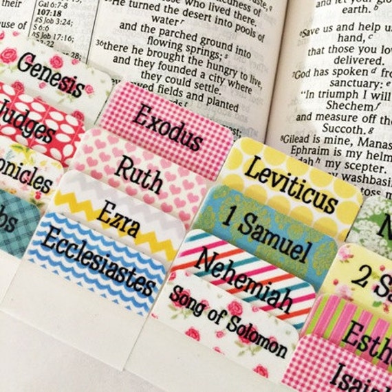 Bible Tabs Bible Journaling Tabs Pretty Bible Tabs Bible Etsy